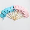 Tarjeta de decoración de mesa de postres para baby shower con tema de elefante bebé para fiesta de cumpleaños de bebé