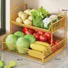 Estante de Almacenamiento de Cesta para Verduras de Cocina Encimera Doméstico Multicapa Simple Caja de Almacenamiento Dedicada para Verduras, Condimentos, Cebollas, Jengibre, Ajo