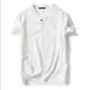 Camiseta de Manga Corta Japonesa de Verano para Hombre Vintage de Algodón y Lino de Media Manga Tendencia para Hombre Delgada de Manga Corta Popular en Internet Mismo Estilo