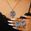 Colar e Brincos Criativos de Ovelha Fofa Divertida Peculiar Baa Baa Europeus e Americanos Transfronteiriços Imitação de Pérola Zodíaco Pequena Ovelha Joias