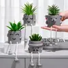 Planta en maceta de muñeca colgante estilo INS, adorno de planta artificial de cactus suculento para escritorio, decoración creativa para el hogar