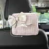 Caja de Pañuelos para Coche Estilo Lluvia Azul, Caja de Pañuelos Pequeña para Coche Estilo Fragante, Caja de Pañuelos para Respaldo de Asiento de Coche Simple y Linda con Lazo para Mujeres