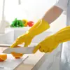 Guantes gruesos de goma para lavar platos, guantes de látex duraderos para tareas del hogar, trabajo en la cocina y uso industrial, que ofrecen resistencia al desgaste e impermeabilidad.