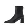 Botines de Tacón Alto para Mujer 2025 Otoño e Invierno Nuevos Estilo Coreano Cremallera Punta Fina Botas de Mujer Versátiles de Moda Botas Martin Zapatos de Mujer