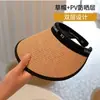Sombrero de Sol para Mujer de Vinilo con Ala Grande y Parte Superior Vacía Protección Solar Sombrero de Verano Diadema Parasol Sombrero para el Sol Anti-UV Viajes al Aire Libre