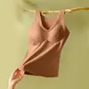 Colete Quente de Veludo Feminino com Forro de Lã Espessado com Bojo Outono e Inverno Roupa Íntima Quente Camada Base Interna Feminina Colete Sem Marcas Feminino