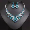 Transfronteiriço Novo Produto Luxo Roupa de Noite Geométrico Flor Colar Brincos Diamante de Alto Carbono Moda Celebridade Brincos em Forma de Leque Atacado