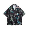 Camisa Floral Retro Floresta Floral Estampa Completa de Crisântemo Manga Curta Masculina e Feminina Estilo Férias Praia Estilo Ilha Havaiana