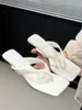 Sandalias de Tira Cuadradas de Moda para Mujer, Estilo Celebridad de Internet Verano 2026, Chanclas de Tacón Fino para Exteriores, Sandalias de Tacón Alto para Chicas Populares