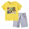 Camiseta para Niños 2023 Verano Nuevo Comercio Exterior Ropa para Niños ins Coreana Algodón Pantalones Cortos de Manga Corta para Niños Traje de Dos Piezas