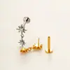 Aretes Clásicos de Aleación de Titanio G23/F136, Piercings Geométricos de Sol para Labio Estilo Push-Pin, Joyería de Piercing a la Moda