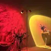 Lámpara de Atmósfera Atardecer de Doble Cabezal con Ondas de Agua, Sensación de Internet de Moda, para Dormitorio y Fondo de Transmisión en Vivo, Luz de Atardecer de Alta Gama para Belleza