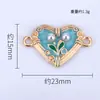 Nuevos Accesorios DIY de Lujo Accesible Elegantes Creativos de Venta Caliente Flor Perla Corazón Doble Colgante Material Aleación de Metal con Goteo de Aceite Lote