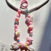 Nueva cadena creativa con cuentas para teléfono móvil de Popcorn Sister, llavero para coche, bolsa colgante, pequeña bolsa colgante para auriculares, accesorios
