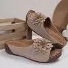 Nuevas Sandalias de Playa con Tacón de Cuña de Punta Abierta de Comercio Exterior para Mujer, Cruzadas, Talla Grande, con Flores Huecas, ebay