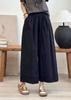 Pantalones de pierna ancha con costuras de encaje de diseño para mujer, pantalones cortos finos de verano, holgados, cintura elástica, cubren la carne, pantalones tipo falda ajustados, venta al por mayor