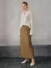 Rebaja de LiquidaciónCamiseta de Manga Larga Holgada de Jacquard de Lana Pura para Mujer, Top Básico con Cuello Semiabierto y Diseño de Bloques de Color