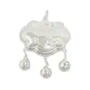 Cerradura Baifu de Plata 999 para Bebés Niños Colgante Flor de Peonía Bebé Bueno Estilo Nacional Regalo para Cumpleaños de Un Año Luna Llena