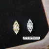 Lz Nuevos Accesorios para Uñas Zirconia Super Brillante Color Oro y Plata Conservación del Color Lazo Base Cuadrada Decoración de Uñas Portátil DIY Pedrería