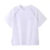 2026 Verano Juvenil Color Sólido Estampado de Letras Holgado Pareja Tops Deportivos Cuello Redondo Manga Corta Camiseta Unisex