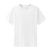 Camiseta Versátil de Manga Curta Extra Grossa de Algodão Puro Branco 300g Feminina Solta Escovada Par de Camiseta de Meia Manga Masculina e Feminina