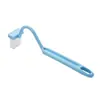 Cepillo para inodoro con mango extendido para limpiar esquinas de difícil acceso, cepillo de plástico en forma de V curvado hacia el lateral del inodoro