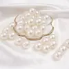 ABS Bege moagem de água destaque moldado imitação de pérola diy acessórios de joias pulseira feita à mão colar pingente grampo de cabelo