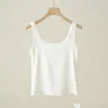 Camisola adelgazante de seda ecológica de fibra de madera para mujer con cuello en U, top tipo tank top corto ajustado, ropa de verano para mujer en stock