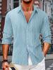 Camisa de manga larga jacquard con estampado de cuadros de Amazon, de botonadura sencilla, para hombre, con estampado de rayas, disponible en Europa y América (2024).
