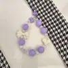 Estilo Coreano y Japonés Anti-Caída Forma de Corazón Combinación de Lazo Hecho a Mano Cadena de Teléfono con Cuentas Llavero Colgante para Bolso Teléfono Venta al por Mayor