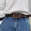 Cinturón de Cuero Suave Vintage para Hombre Japonés Todo Fósforo Cinturón para Jeans de Estudiante Moda Femenina Simple Cinturón Ins Negro