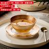 Cuenco de golondrina, cuenco de postre, cuenco de sopa, vajilla de alta gama, cuenco de cristal con borde dorado, cuenco de avena con orejas de plata, logotipo comercial