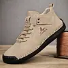 Zapatos de Cuero para Hombre de Talla Grande Transfronterizos de Corte Bajo Cosidos a Mano Casuales Zapatos Planos Slip-On Slip-Ons Zapatos de Conducción para Hombre