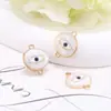 Venta al por mayor de fábrica Collar con colgante Ojo de Diablo Blanco Perlado Accesorios de Joyería con Cuentas de Ojo con Agujero para Pulseras