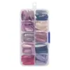 Conjunto Colorido de 12 Compartimentos com 144/288 Peças de Unhas Vestíveis, Pontas de Unha Destacáveis de Cor Pura de Alta Qualidade para Venda por Atacado