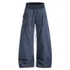 Pantalones cargo holgados de pierna ancha con cintura elástica Venta al por mayor de fábrica de prendas