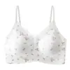 Nuevo estilo sujetador de encaje floral pequeño con copas fijas para mujeres con poco busto, sin costuras, espalda bonita, transpirable, sujetador dulce 3288
