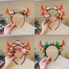 Diadema de Navidad linda diadema de asta diadema infantil femenina manojo de pelo de alce sombrero de Navidad pinza de presión accesorios para fotos