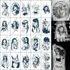 Calcomanías de Tatuaje Impermeables y de Larga Duración Estudiantes Femeninas Lindas Artificiales Pequeñas Frescas Clavícula Dedo Estilo Hyuna Tatuaje de Dibujos Animados