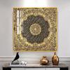 Pintura Colgante Thangka Oro Negro Mantra de Seis Caracteres Sutra del Corazón Mural de Entrada Mandala Rueda de Mantras Salón Budista Ropa Amarilla de Tíbet