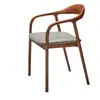 Mesa y sillas de comedor de madera maciza nórdica, silla de comedor para el hogar, silla con respaldo de color nogal para estudio y oficina, silla de té estilo mid-century Shumeite
