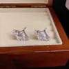 Pendientes de Botón de Hoja de Ginkgo Brillantes Exquisitos de Lujo Nicho Estilo Francés con un Diseño Minimalista de Alta Gama Pendientes de Hoja en Forma de Abanico