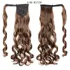 Venta al por mayor del fabricante Comercio exterior Estilo europeo y americano Velcro Cola de caballo larga y rizada Peluca para mujer Pieza de cabello de cola de caballo de fibra de alta temperatura en stock