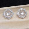 Accesorios DIY Joyería de Perlas Plata 925 Lujo Aretes de Perlas Cuadradas Producto Semiterminado 10-11 Base Jg5903
