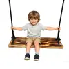 Tabla de balanceo plana carbonizada para una o dos personas, columpio de madera maciza carbonizada para uso en exteriores e interiores, adecuado para balcón, dormitorio y casa de huéspedes