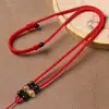 Collar de Cuerda con Cuentas Transparentes de los Doce Signos del Zodiaco Colgante Tejido a Mano Cuerda para Colgar Correa para el Cuello Ajustable para Hombres y Mujeres