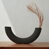 Entrada Nórdica Lujo Negro Mate Cerámica Quemada Lisa Jarrón Decorativo Candelabro Creación de Atmósfera Casa de Huéspedes Sala de Estar Decoración del Hogar