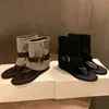 Sandalias de Tanga de Piel de Oveja, Altura Interna de 5 cm, para Mujer, Nuevo Estilo 2026, Hebilla de Cinturón, Botines Cortos en Bloques de Color
