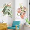 Pegatinas de pared de animales nórdicos, pegatinas de pared de plantas de acuarela, pegatinas decorativas para dormitorio, sofá, TV, fondo, pegatinas de pared con bordes cruzados