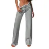 2026 Venta Caliente Pantalones de Mezclilla de Pierna Ancha para Mujer de Primavera y Otoño Elegantes Versátiles Cómodos con Dobladillo Deshilachado Modernos